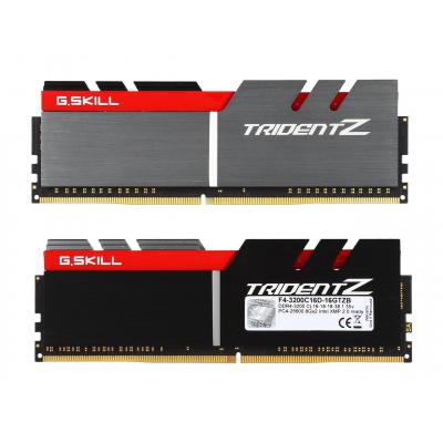 Модуль пам'яті для комп'ютера DDR4 16GB (2x8GB) 3200 MHz Trident Z Silver H/ Red G.Skill (F4-3200C16D-16GTZB) - фото 2