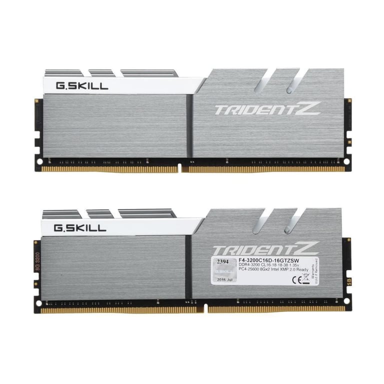 Модуль пам'яті для комп'ютера DDR4 16GB (2x8GB) 3200 MHz Trident Z Silver H/ White G.Skill (F4-3200C16D-16GTZSW) - фото 2