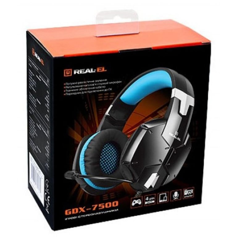 Навушники REAL-EL GDX-7500 black-blue - фото 9