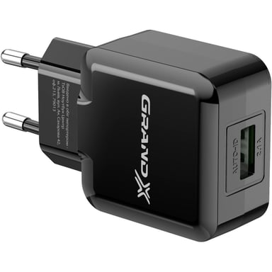 Зарядний пристрій Grand-X CH-03B (5V/2,1A) Black (CH-03B) - фото 1