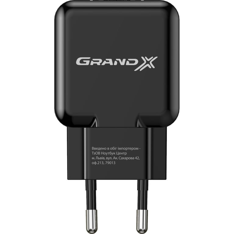 Зарядний пристрій Grand-X CH-03B (5V/2,1A) Black (CH-03B) - фото 2