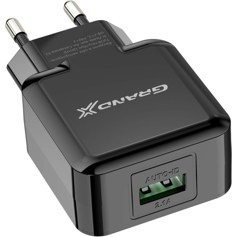 Зарядний пристрій Grand-X CH-03B (5V/2,1A) Black (CH-03B) - фото 3