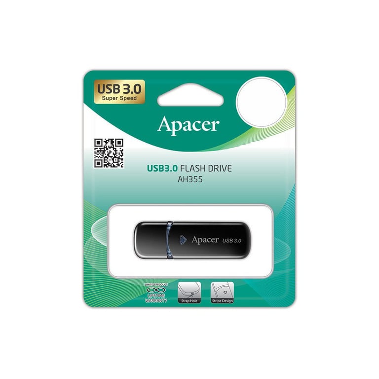 USB флеш накопичувач Apacer 32GB AH355 Black USB 3.0 (AP32GAH355B-1) - фото 4