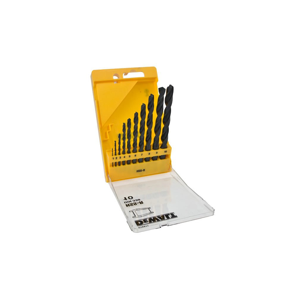 Набір свердл DeWALT HSS-R по металлу, 10шт, d=1-10мм. (DT5911) - фото 2 Набір свердл DeWALT HSS-R по металлу, 10шт, d=1-10мм. (DT5911) - фото 2