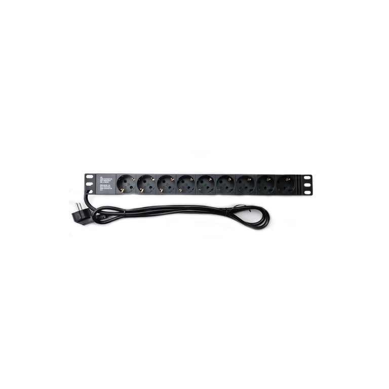Силовий блок Eserver 19" 9 розеток, кабель 1.8м, алюм. корпус PDU 220В, 16А (WT-2261A-GER-9WAY) - фото 2