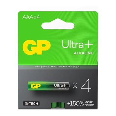 Батарейка Gp AAA LR03 Ultra Plus Alcaline * 4 (24AUP21-SB4 / 4891199203985) - фото 1