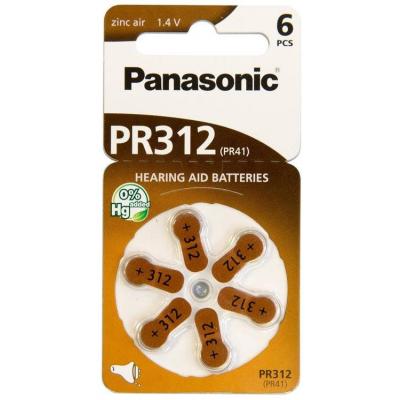 Батарейка Panasonic PR41 / PR312 (1.4V) * 6 (PR-312/6LB) - фото 1