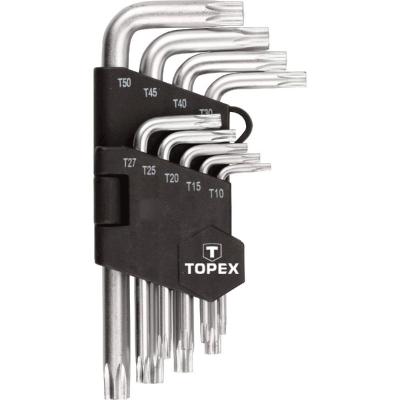 Набір інструментів Topex ключі шестигранні Torx T10-T50, набір 9 шт.*1 уп. (35D960) - фото 2 Набір інструментів Topex ключі шестигранні Torx T10-T50, набір 9 шт.*1 уп. (35D960) - фото 2