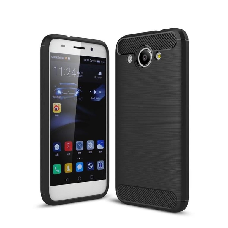 Чохол до мобільного телефона для Huawei Y3 2017 Carbon Fiber (Black) Laudtec (LT-HY32017B) - фото 1