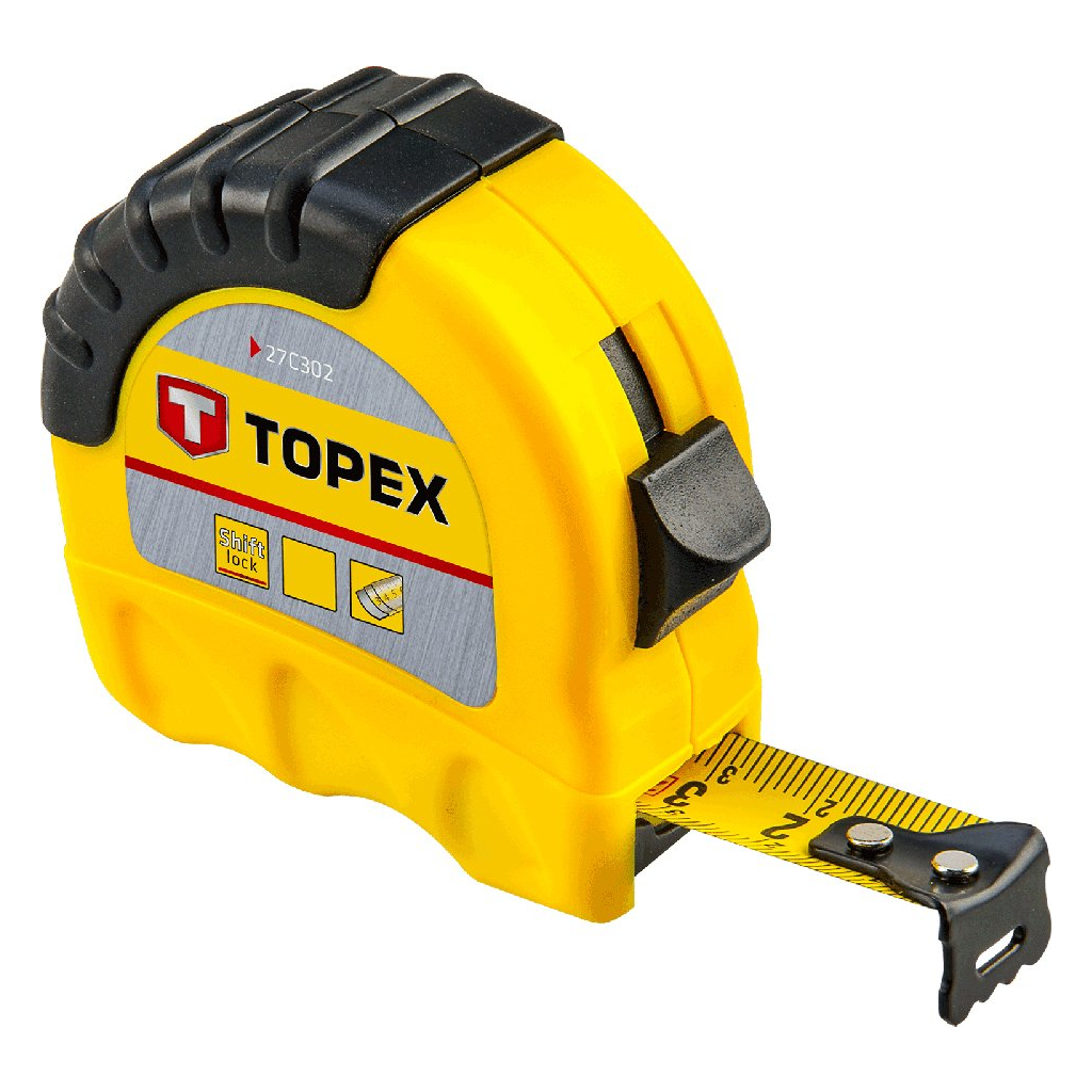 Рулетка Topex стальная лента 5 м x 19 мм (27C305) - головне фото