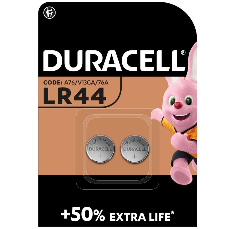 Батарейка Duracell LR44 / V13GA / A76 * 2 (5000394504424 / 5007795) - фото 1
