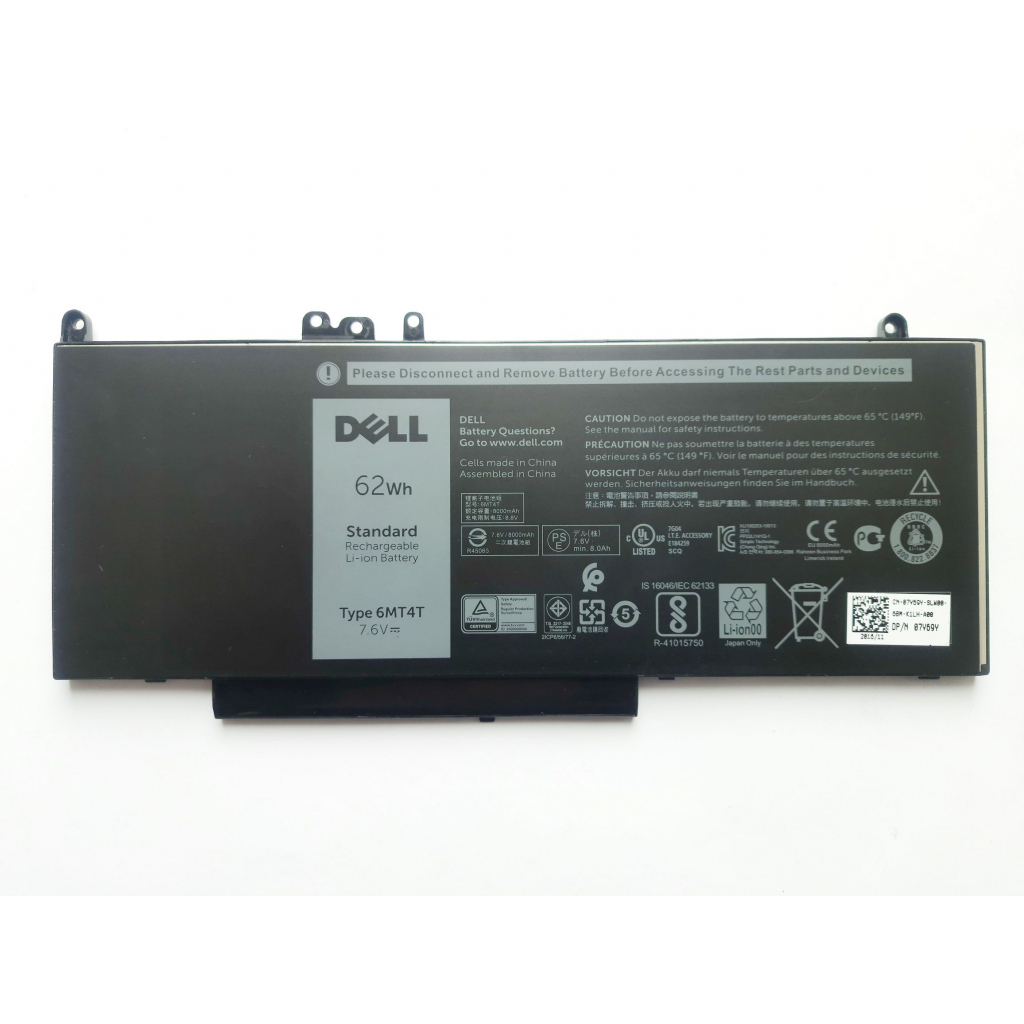 Акумулятор до ноутбука Dell Latitude E5570 6MT4T, 7750mAh (62Wh), 4cell, 7.6V, Li-ion (A47176) - фото 1 Акумулятор до ноутбука Dell Latitude E5570 6MT4T, 7750mAh (62Wh), 4cell, 7.6V, Li-ion (A47176) - фото 1