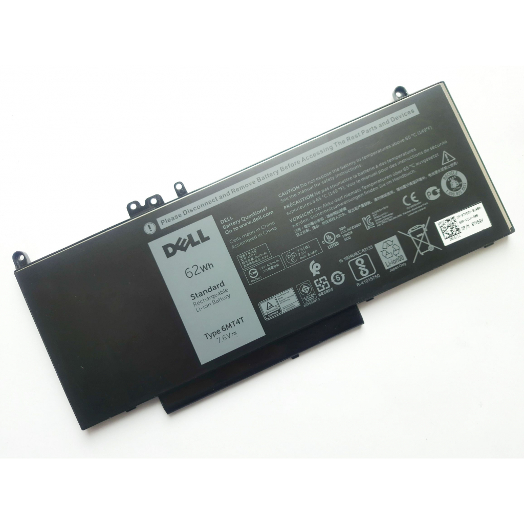 Акумулятор до ноутбука Dell Latitude E5570 6MT4T, 7750mAh (62Wh), 4cell, 7.6V, Li-ion (A47176) - фото 2 Акумулятор до ноутбука Dell Latitude E5570 6MT4T, 7750mAh (62Wh), 4cell, 7.6V, Li-ion (A47176) - фото 2