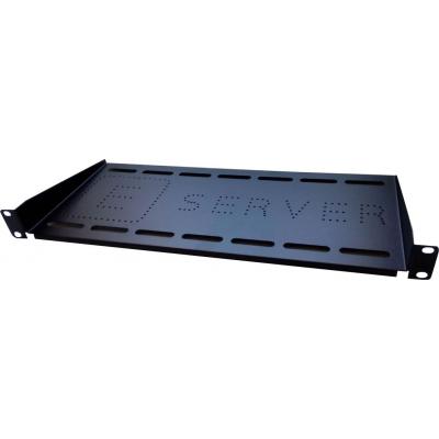 Полка 19" Eserver 1U глуб. 200мм, цвет черный (PK-1U-200-B) - фото 1