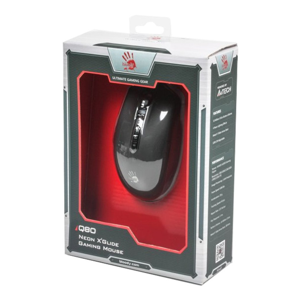 Мишка A4Tech Bloody Q80 Neon XGlide USB Black - фото 7 Мишка A4Tech Bloody Q80 Neon XGlide USB Black - фото 7