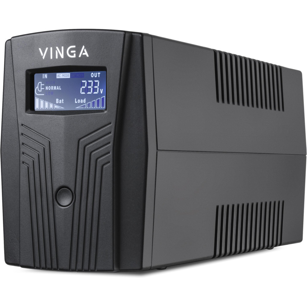 Пристрій безперебійного живлення Vinga LCD 600VA plastic case with USB (VPC-600PU) - фото 1