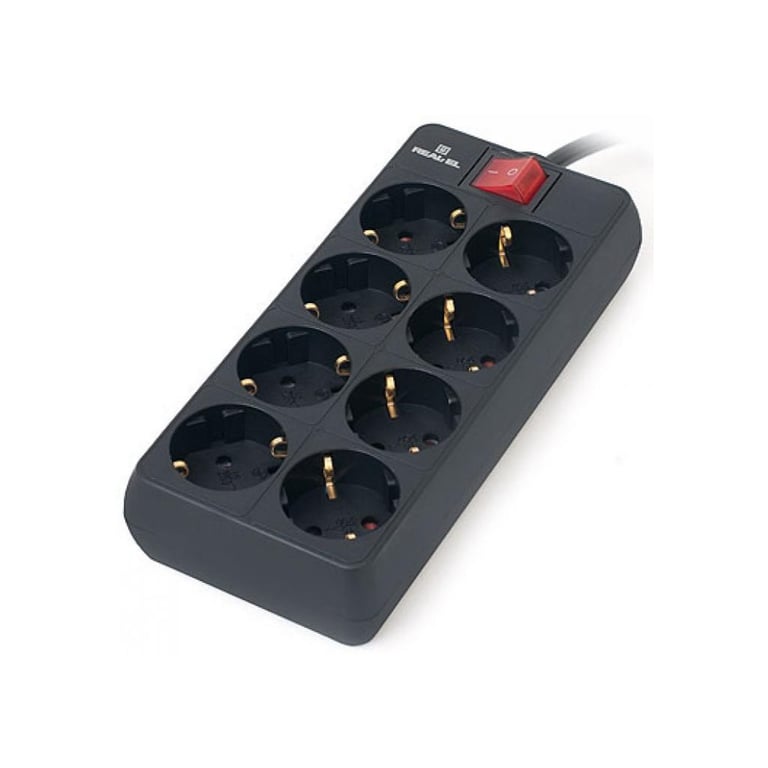 Мережевий фільтр живлення REAL-EL REAL-EL RS-8 PROTECT, 1.8m, black (EL122300021) - фото 3