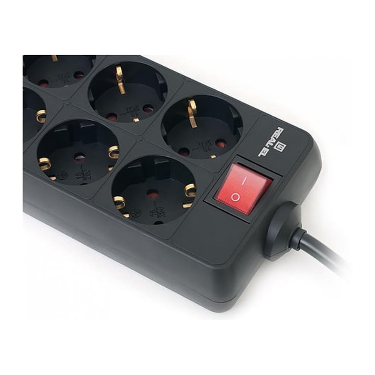 Мережевий фільтр живлення REAL-EL REAL-EL RS-8 PROTECT, 3m, black (EL122300022) - фото 6