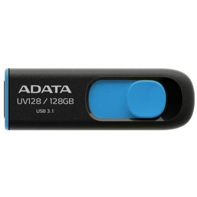 USB флеш накопичувач ADATA 128GB UV128 Black/Blue USB 3.1 (AUV128-128G-RBE) - фото 1