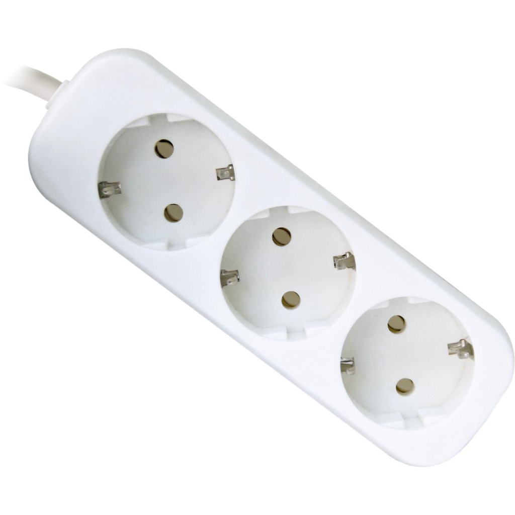 Мережевий подовжувач Defender E350 5.0 m 3 роз white (99223) - фото 1