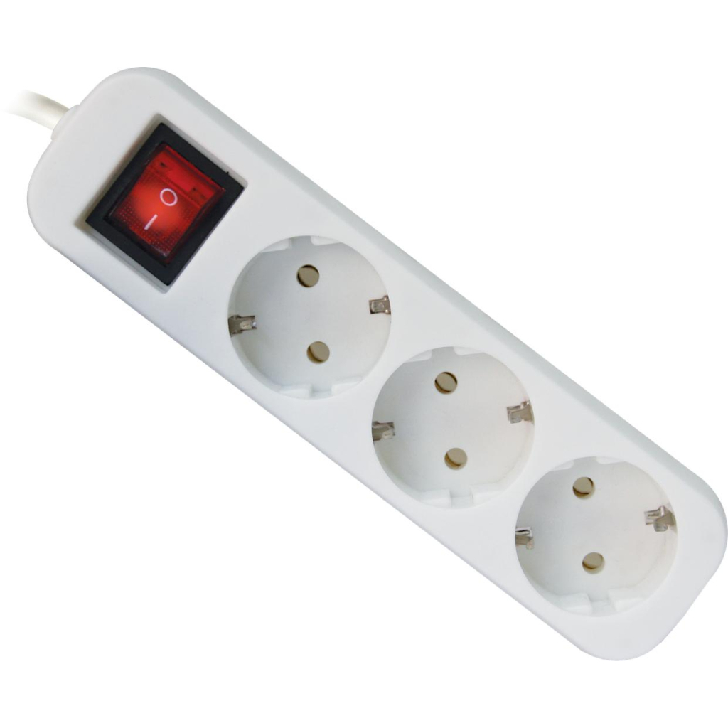 Мережевий подовжувач Defender S350 5.0 m 3 роз switch white (99235) - фото 1 Мережевий подовжувач Defender S350 5.0 m 3 роз switch white (99235) - фото 1