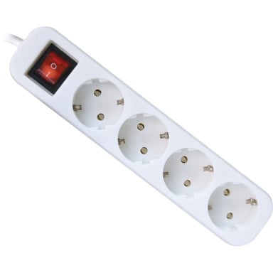 Мережевий подовжувач Defender S418 1.8 m 4 роз switch white (99237) - фото 1