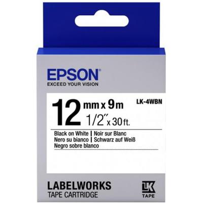 Стрічка для принтера етикеток Epson LK4WBN (C53S654021)