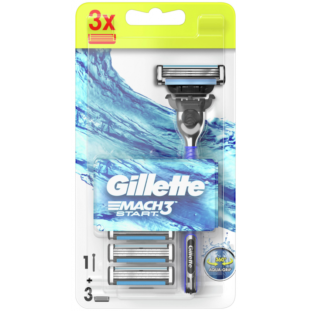 Бритва Gillette Mach3 Start з 3 змінними картриджами (7702018464005) - головне фото