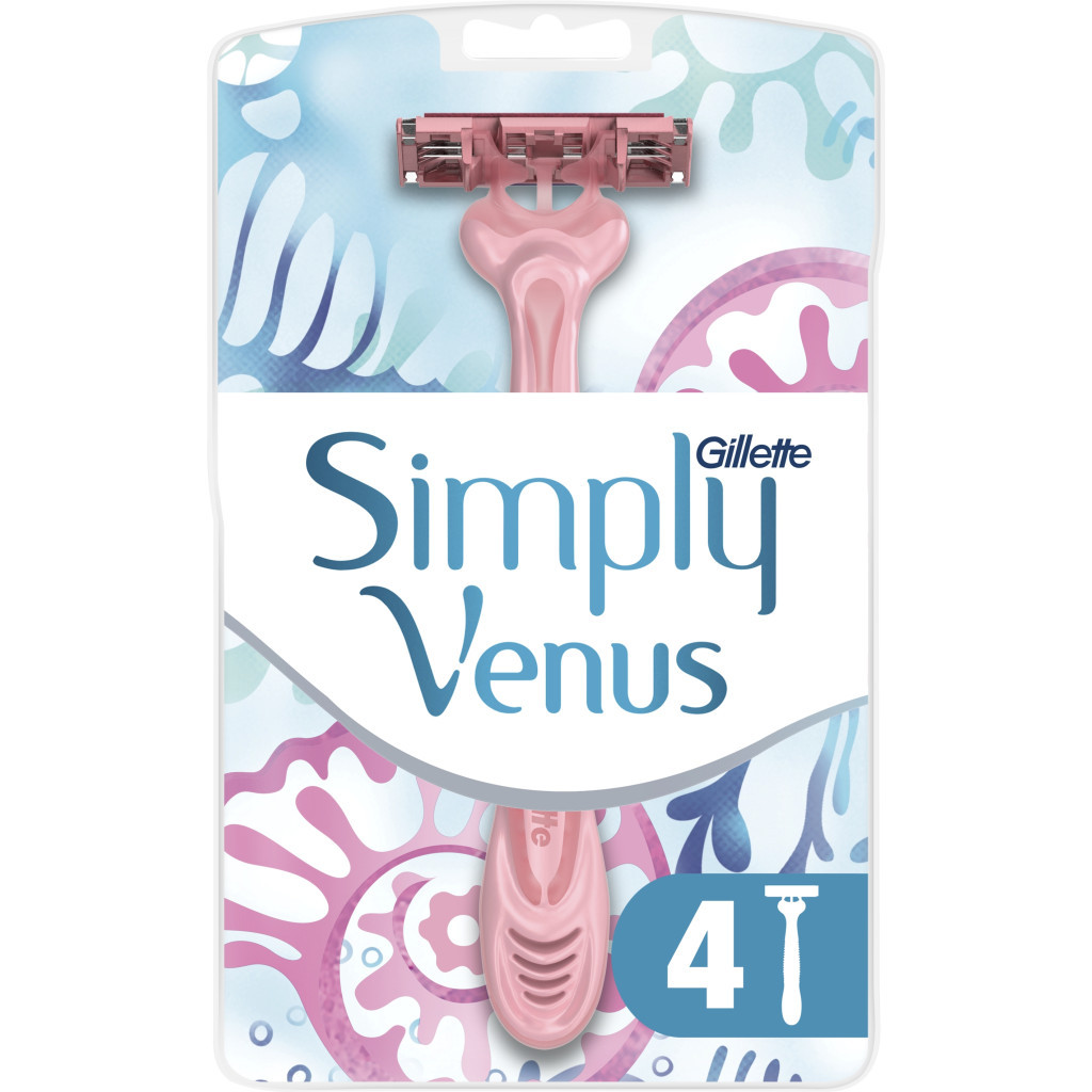 Бритва Gillette Simply Venus 3 4 шт. (7702018465675/8700216143608) - фото 1 Бритва Gillette Simply Venus 3 4 шт. (7702018465675/8700216143608) - фото 1