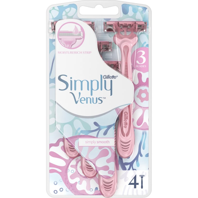 Бритва Gillette Simply Venus 3 4 шт. (7702018465675/8700216143608) - фото 2