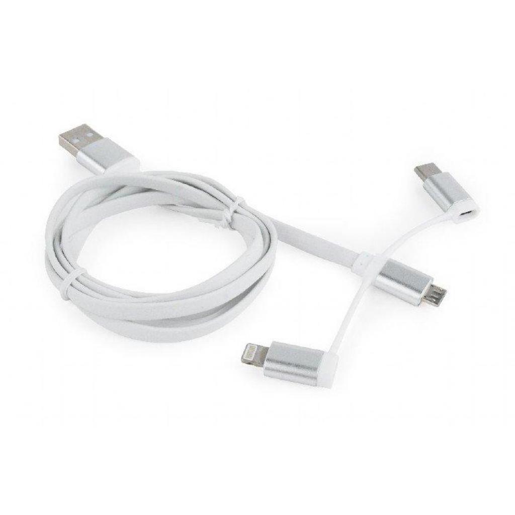 Дата кабель USB 2.0 AM to Lightning + Micro 5P + USB-C 1.0m Cablexpert (CC-USB2-AMLM32-1M-W) - фото 1 Дата кабель USB 2.0 AM to Lightning + Micro 5P + USB-C 1.0m Cablexpert (CC-USB2-AMLM32-1M-W) - фото 1