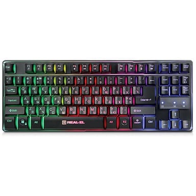 Клавіатура REAL-EL 8710 Gaming TKL Backlit, black - фото 1