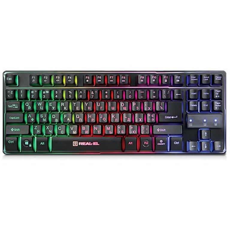 Клавіатура REAL-EL 8710 Gaming TKL Backlit, black - фото 1