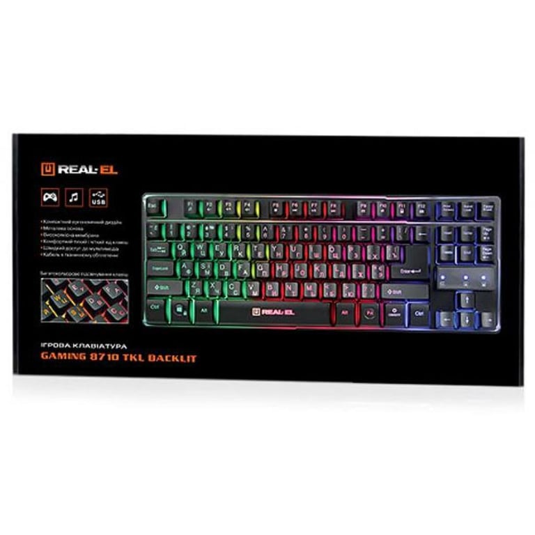 Клавіатура REAL-EL 8710 Gaming TKL Backlit, black - фото 3