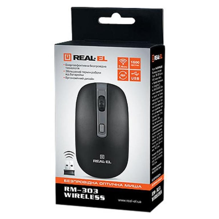 Мишка REAL-EL RM-301 black - фото 6