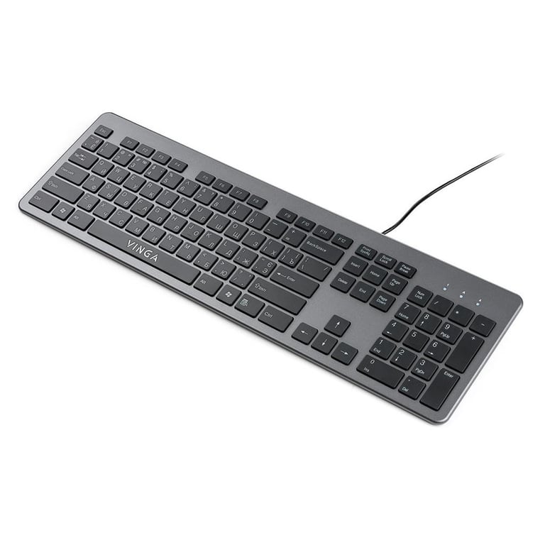 Клавіатура Vinga KB735 black-grey - фото 1