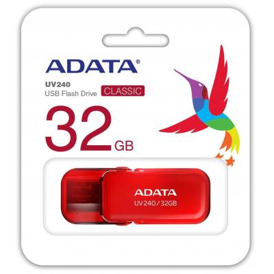 USB флеш накопичувач ADATA 32GB UV240 Red USB 2.0 (AUV240-32G-RRD) - фото 3