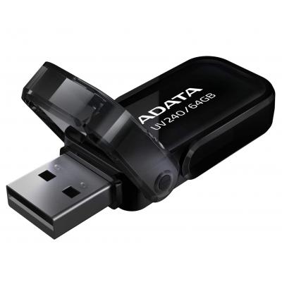 USB флеш накопичувач ADATA 64GB UV240 Black USB 2.0 (AUV240-64G-RBK) - фото 2