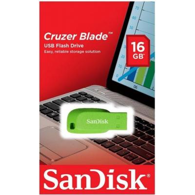 USB флеш накопичувач SanDisk 16GB Cruzer Blade Green USB 2.0 (SDCZ50C-016G-B35GE) - фото 2 USB флеш накопичувач SanDisk 16GB Cruzer Blade Green USB 2.0 (SDCZ50C-016G-B35GE) - фото 2