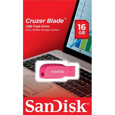 USB флеш накопичувач SanDisk 16GB Cruzer Blade Pink USB 2.0 (SDCZ50C-016G-B35PE) - фото 2