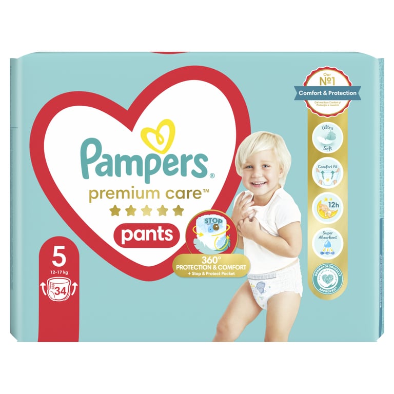 Підгузки Pampers Premium Care Pants Junior Розмір 5 (12-17 кг) 34 шт (8001090759870) - фото 2