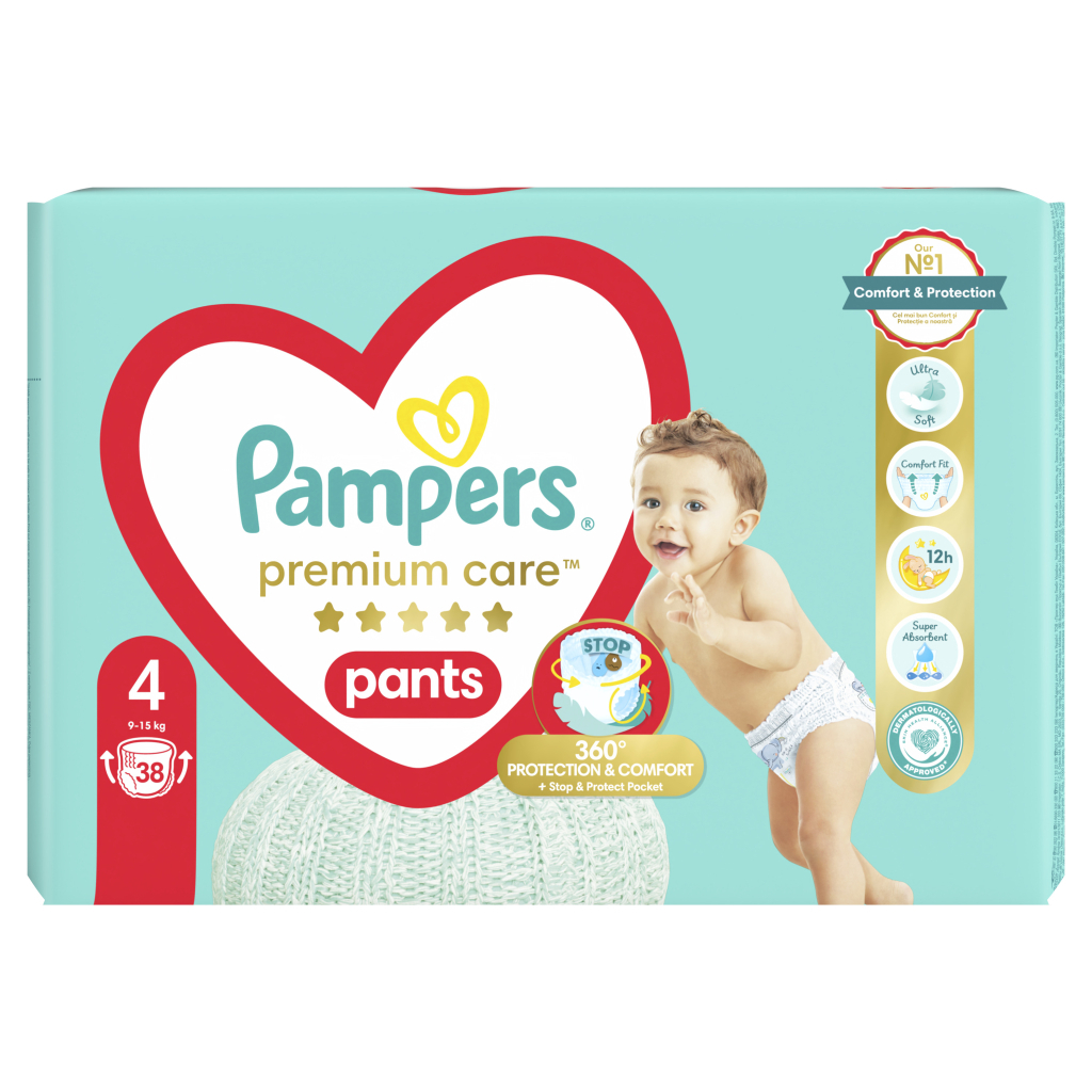 Підгузки Pampers Premium Care Pants Maxi Розмір 4 (9-15 кг) 38 шт (8001090759832) - фото 2 Підгузки Pampers Premium Care Pants Maxi Розмір 4 (9-15 кг) 38 шт (8001090759832) - фото 2
