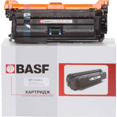 Картридж BASF для HP CLJ CP4025dn/4525xh аналог CE261A Cyan (KT-CE261A) - фото 1