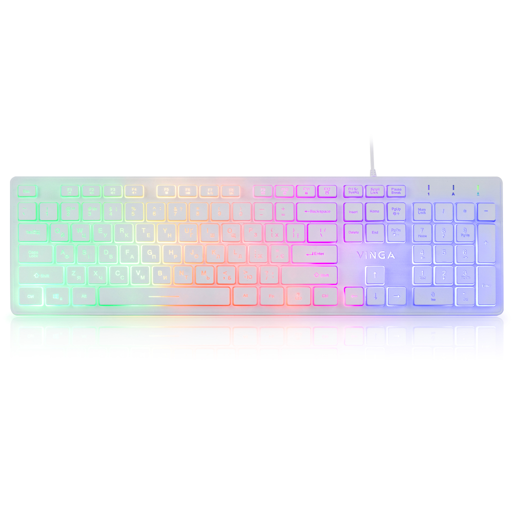 Клавіатура Vinga KB410 White - фото 1