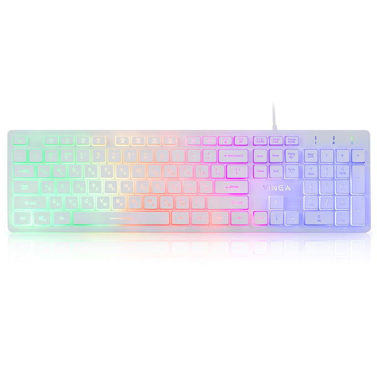 Клавіатура Vinga KB410 White - фото 1