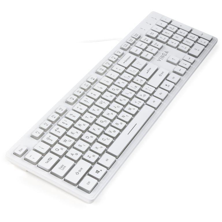 Клавіатура Vinga KB410 White - фото 4