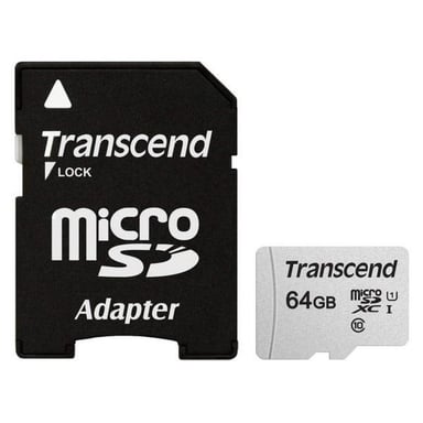 Карта пам'яті Transcend 64GB microSDXC class 10 UHS-I U1 (TS64GUSD300S-A) - фото 1