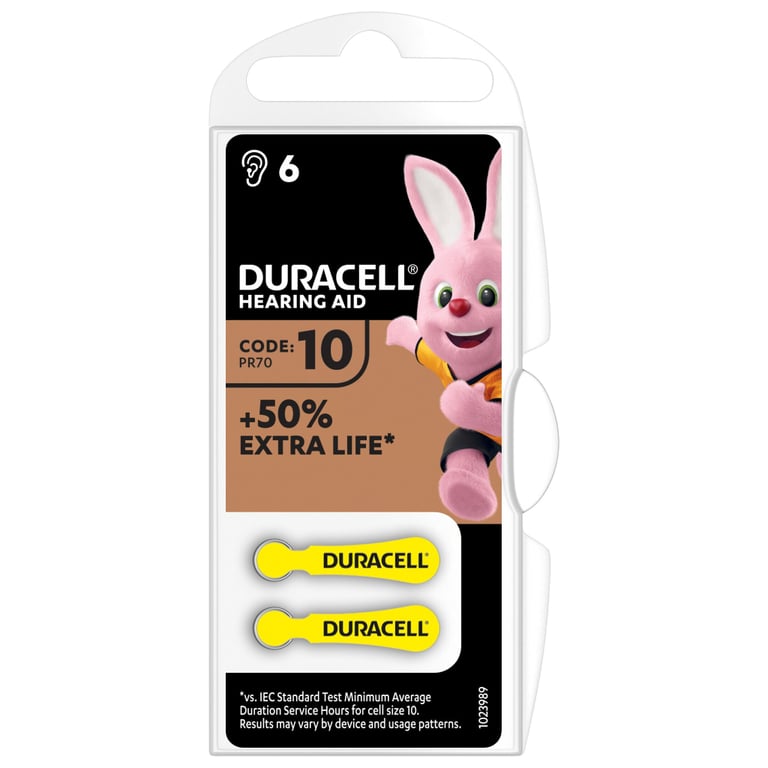Батарейка Duracell для слухових апаратів розмір 10, 6 шт. в упаковці (5007510/5011445) - фото 2