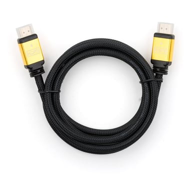 Кабель мультимедійний HDMI to HDMI 1.8 m metal V2.0 Vinga (VCPDCHDMI2VMM1.8BK) - фото 1