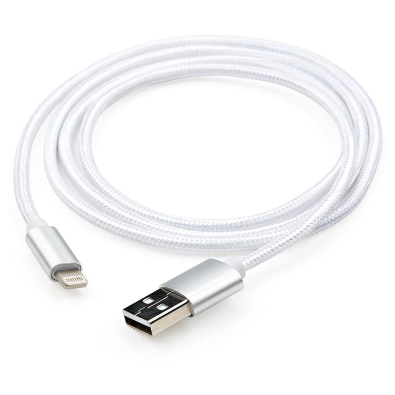 Дата кабель USB 2.0 AM to Lightning 1m nylon silver Vinga (VCPDCLNB1S) - фото 6